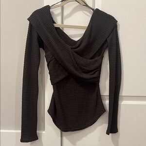 Free People - Dark Grey Long Sleeve Top